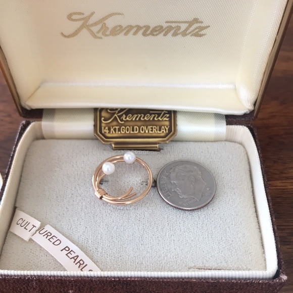 KREMENTZ 14KT.GOLD OVERLAY PIN VTG - Picture 5 of 12